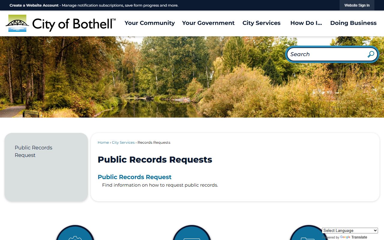 Bothell dissolution of marriage records city records requests