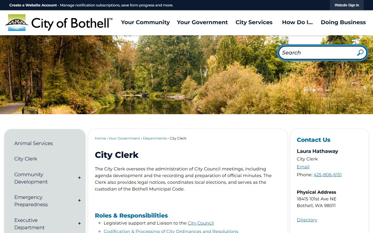 Bothell dissolution of marriage records city clerk records management