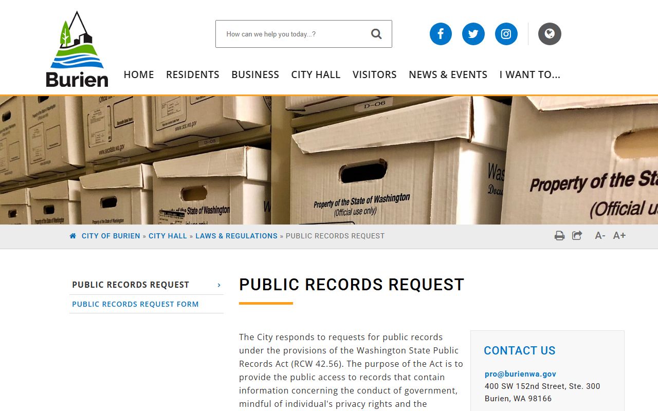 Burien dissolution of marriage records public records request process