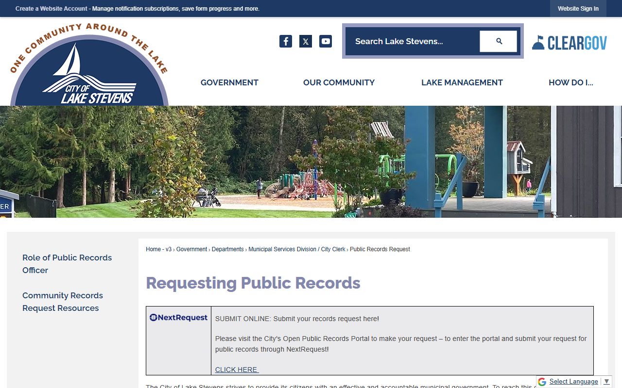 Lake Stevens public records request dissolution