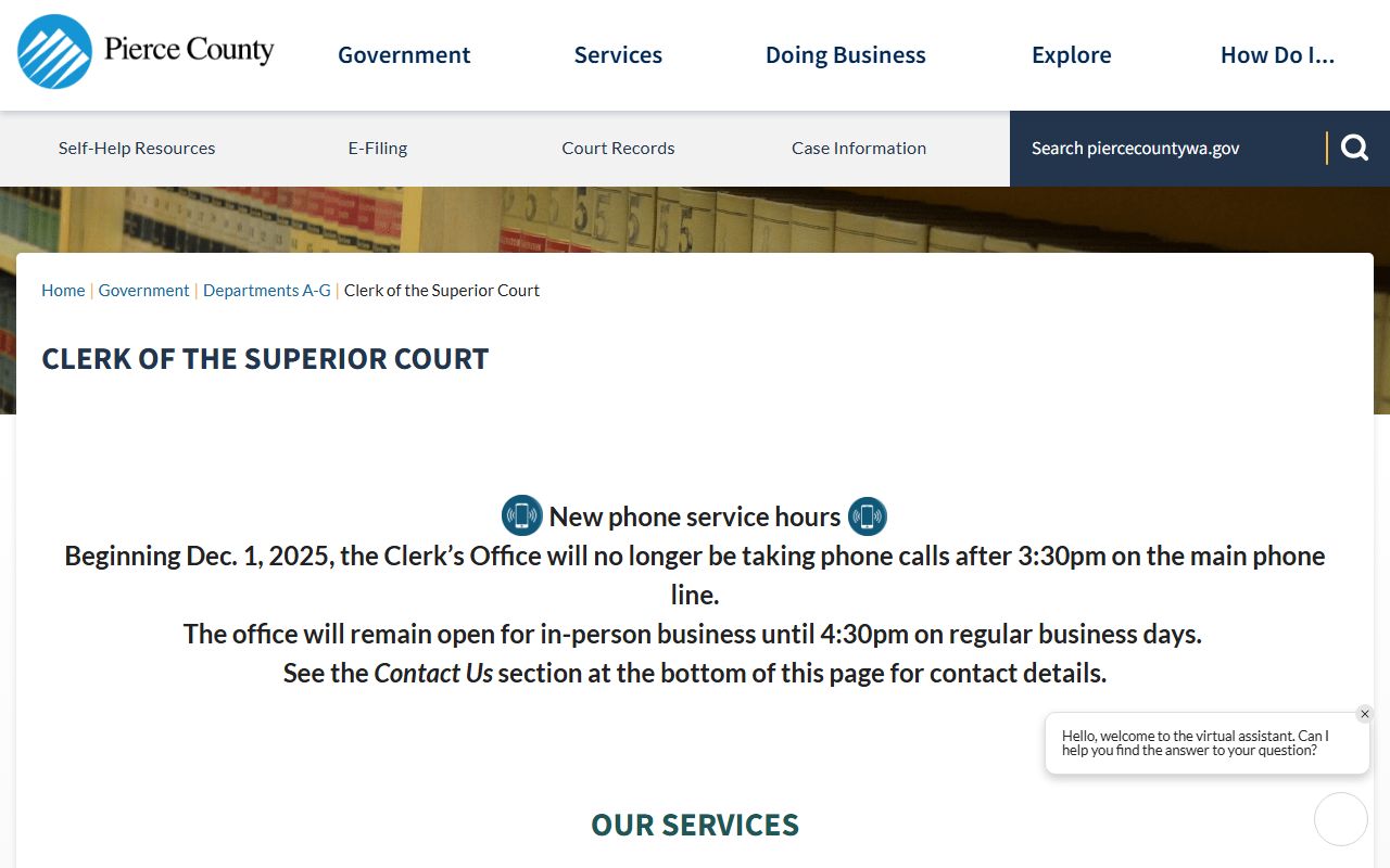 Lakewood dissolution fees Pierce County clerk