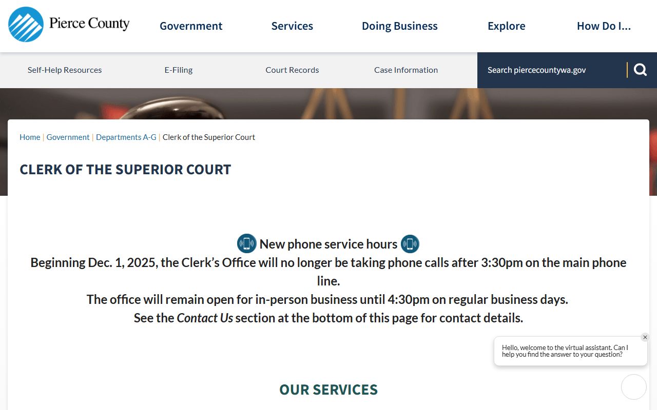 University Place dissolution of marriage records - Pierce County Superior Court Clerk