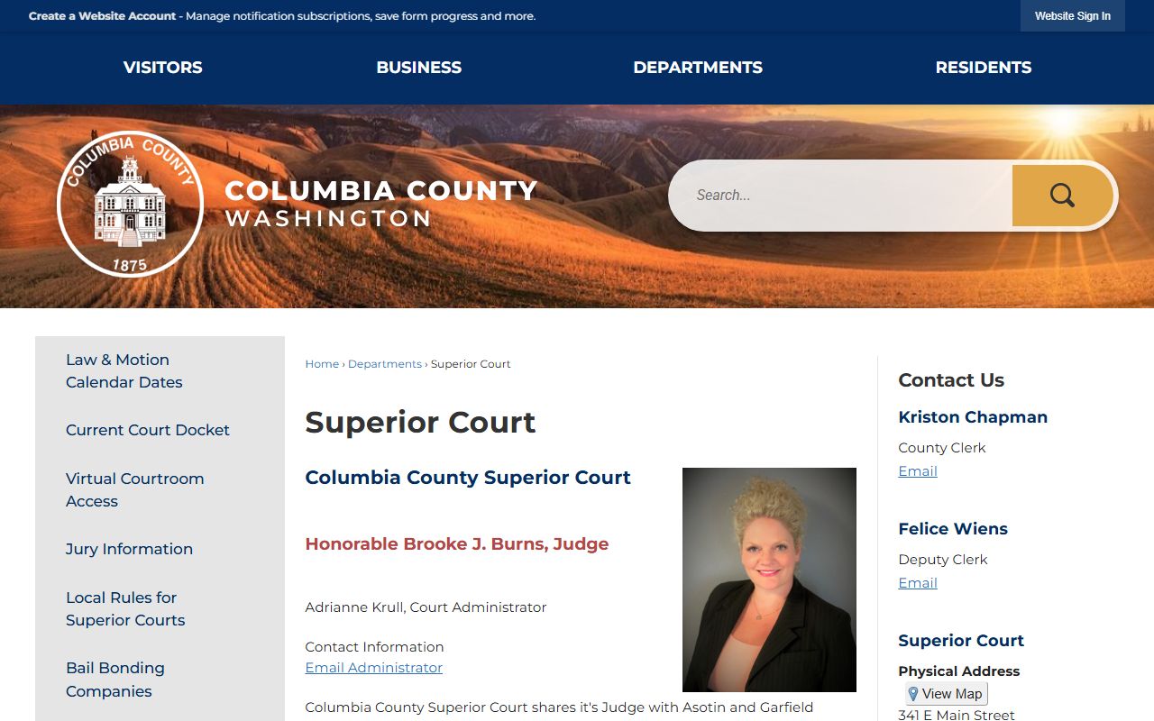 Columbia County dissolution of marriage superior court official page