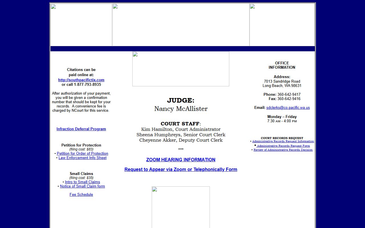 Pacific County dissolution of marriage records