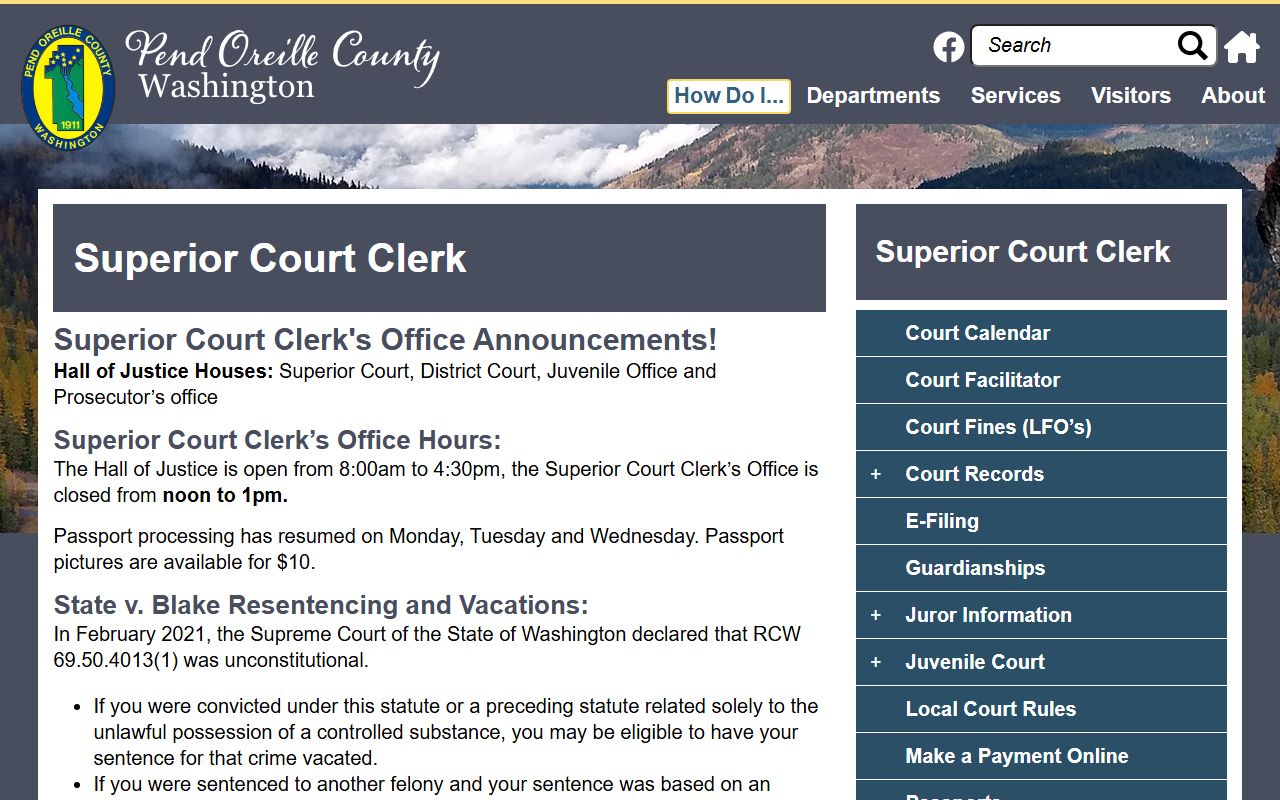 Pend Oreille County dissolution of marriage records