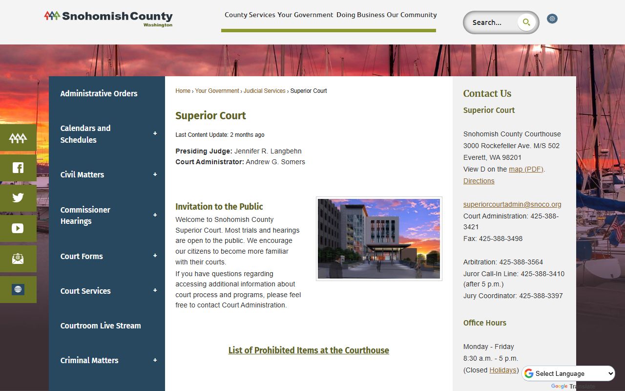 Snohomish County dissolution of marriage superior court portal