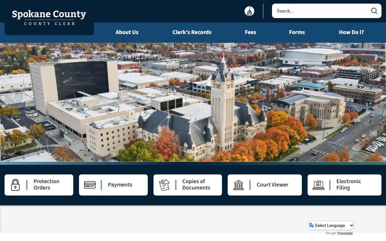 Spokane County dissolution of marriage county clerk office page