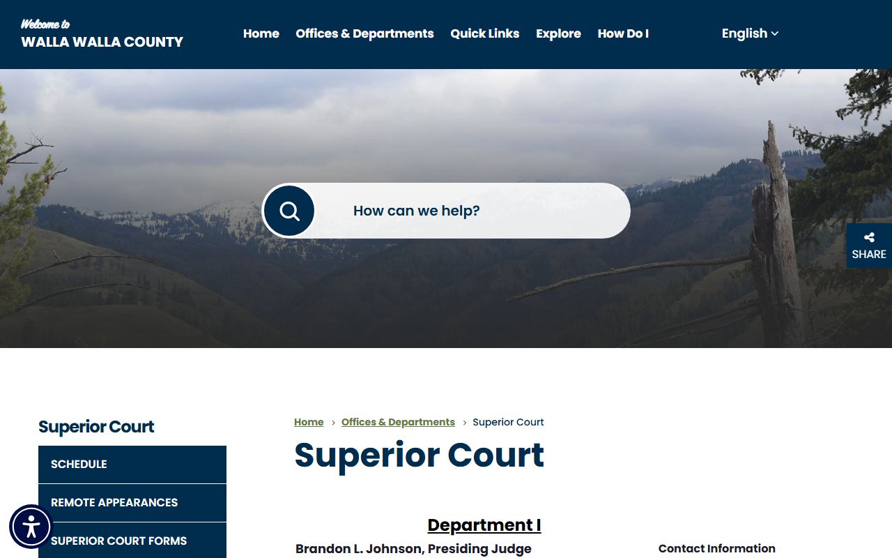 Walla Walla County dissolution of marriage superior court page