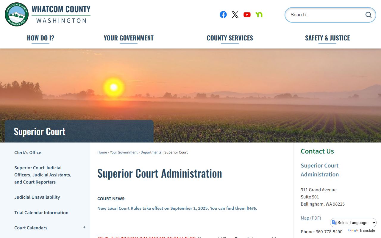 Whatcom County dissolution of marriage Superior Court website